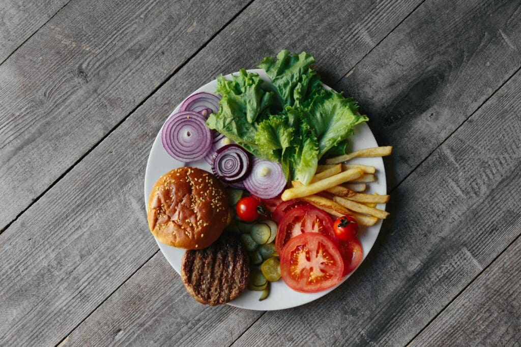 Healthy hamburger ingredients